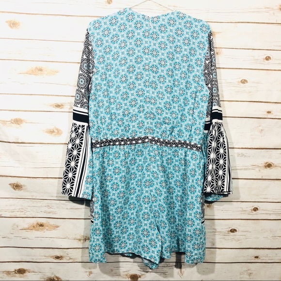 ANN TAYLOR LOFT Bell Sleeve Print Romper - Picture 8 of 8